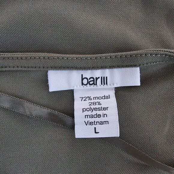 Bar III Asymmetrical Modal Blend Sleeveless Dress in Green, Soft, Size L - Picture 4 of 10